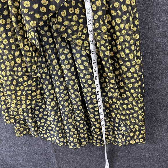 La Maison Talulah Halo Midi Dress Womens Medium Floral V Neck High Low Ditsy - Picture 12 of 16